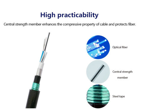 À prova de água enterrado direto do cabo de fibra ótica subterrâneo dobro da bainha GYTA53