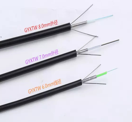 Cabo de fibra ótica blindado do núcleo do revestimento 12 de GYXTW G652D único exterior