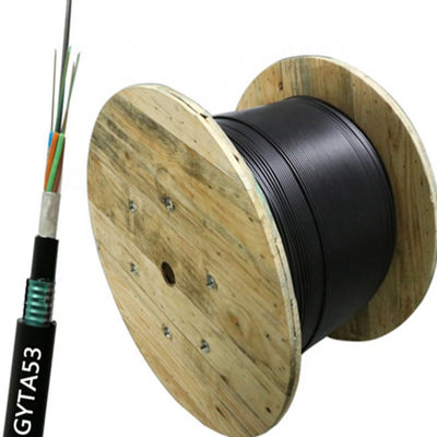 12 24 48 96 Núcleo de modo único G652d cabo aéreo de fibra óptica de conduta externa GYTA53 GYTS53