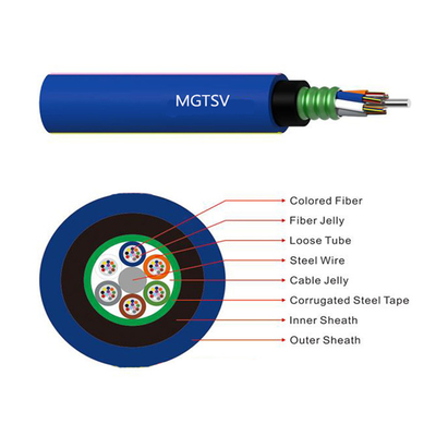 Da bainha exterior do PVC do cabo de fibra ótica do OEM núcleo enterrado direto azul MGTSV da mineração 8